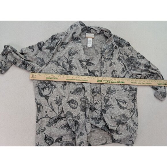 Alfred Dunner Women's Sweater Size 1X Gray Floral Print 2-For Cardigan - Picture 12 of 16
